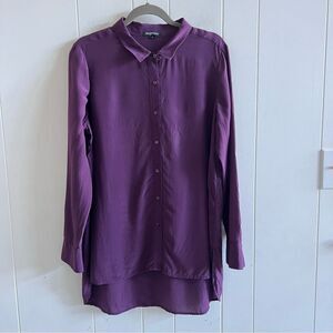 Eileen Fisher Silk Button Down Tunic Shirt